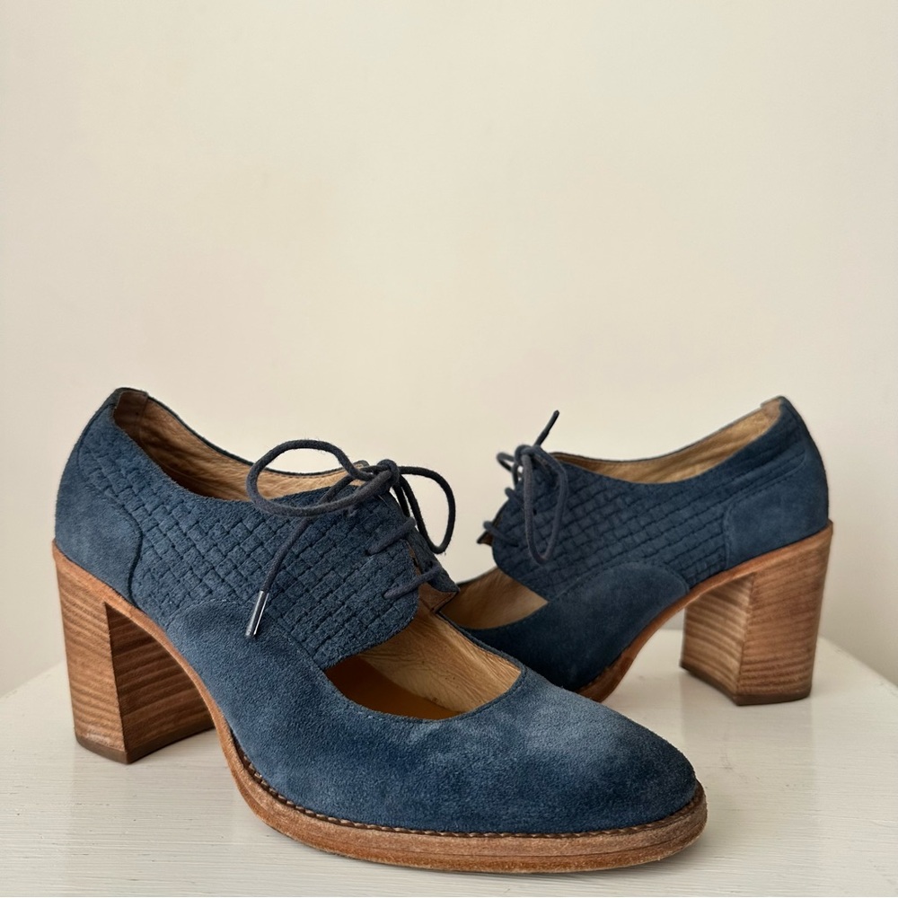 Patricia Nash Blue Suede Heels